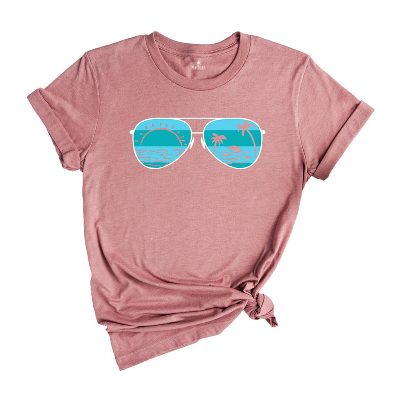 Vintage Sunset Sunglasses Shirt, Summer T-Shirt, Summer Vacation Tee, Summer Vibes Shirt, Beach Shirt, Trip Mode on Shirt, Summer Break