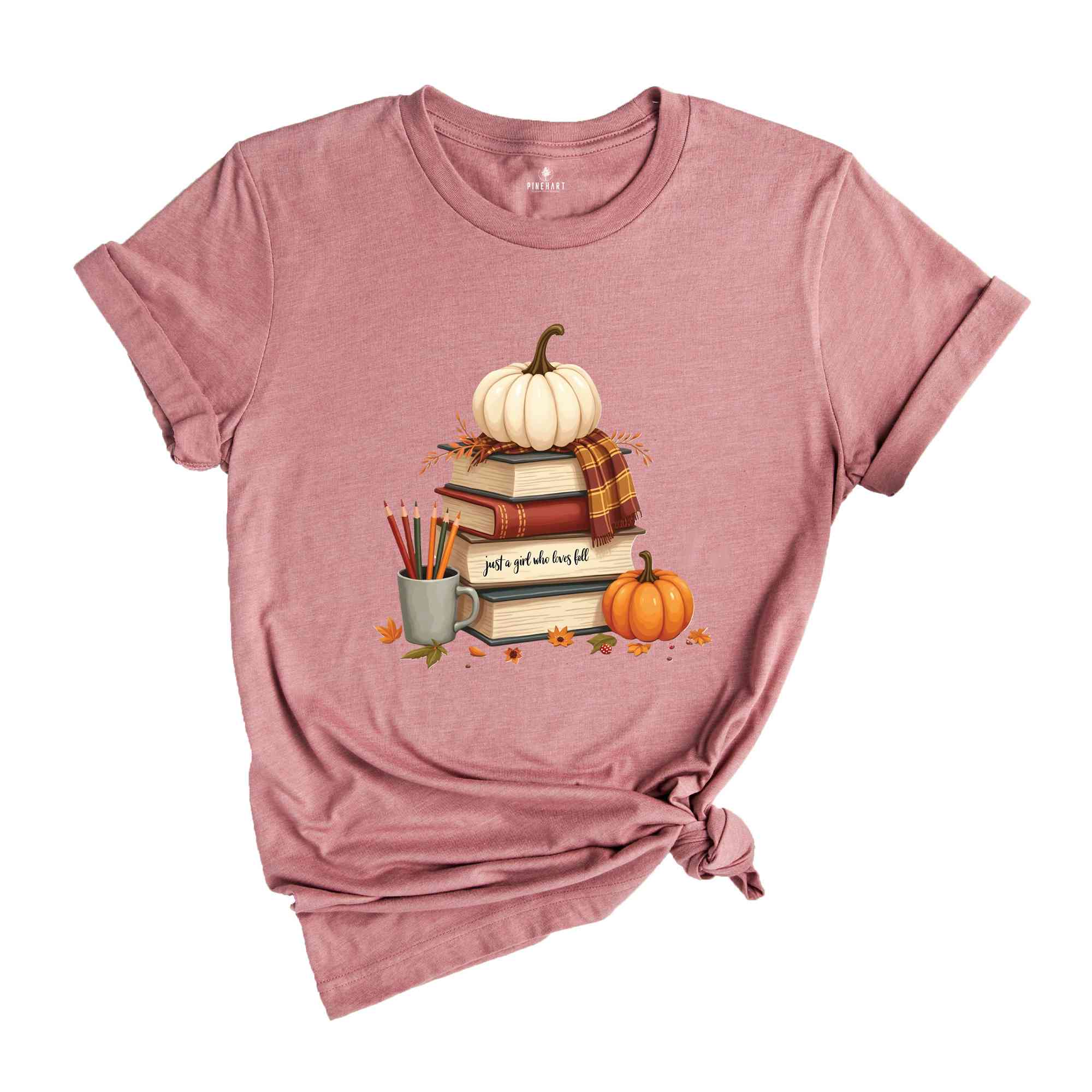 Fall Pumpkin Shirt, Thanksgiving T-Shirt, Book Lover Shirt, Autumn Tee, Pumpkin Lover Shirt, Bookish Tee, Fall Women's Tee