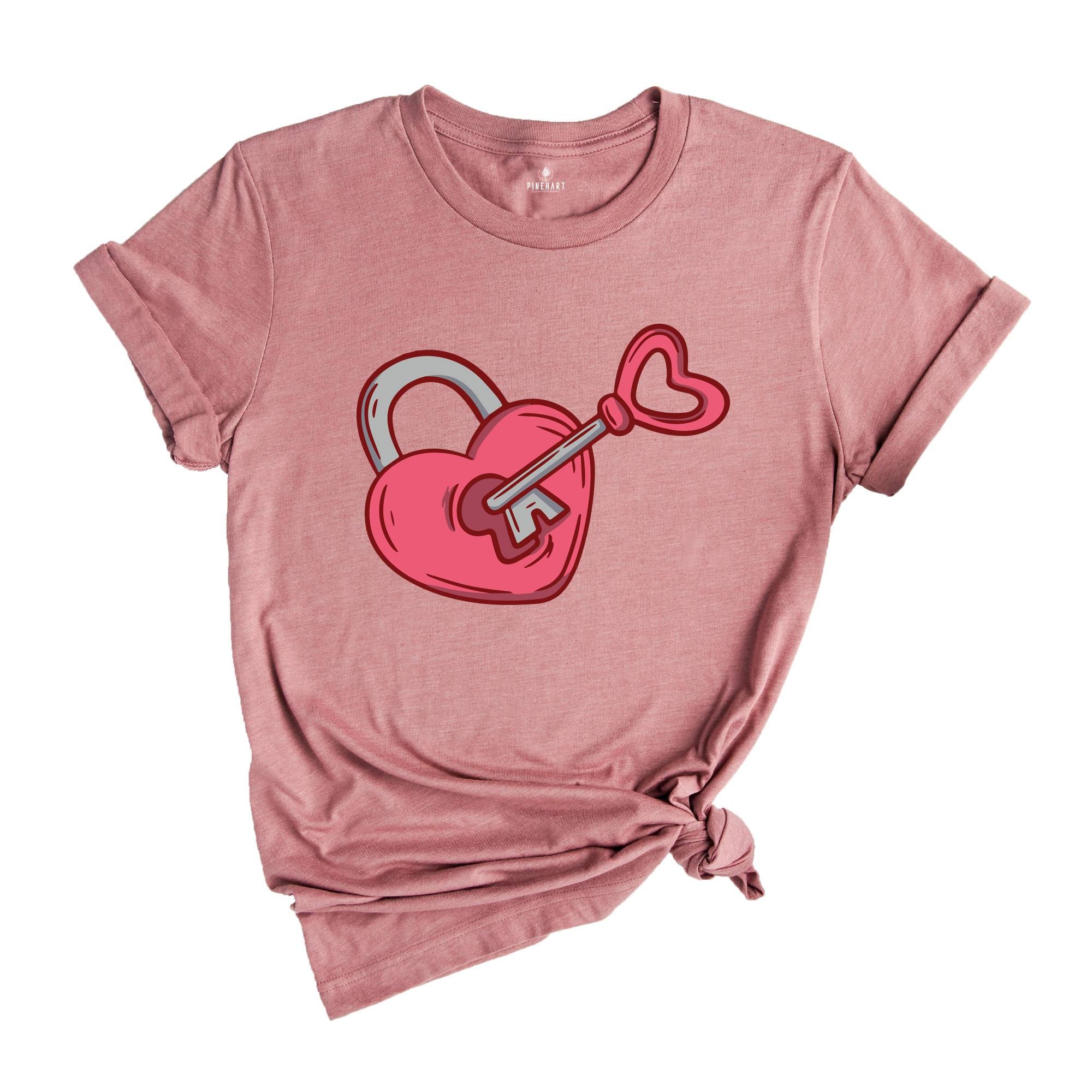 Lock and Key Shirt, Heart Matching Couple Shirt, Valentines Couple Shirt, Couple Valentines Shirt, Heart Love Shirt, Key And Heart Shirt