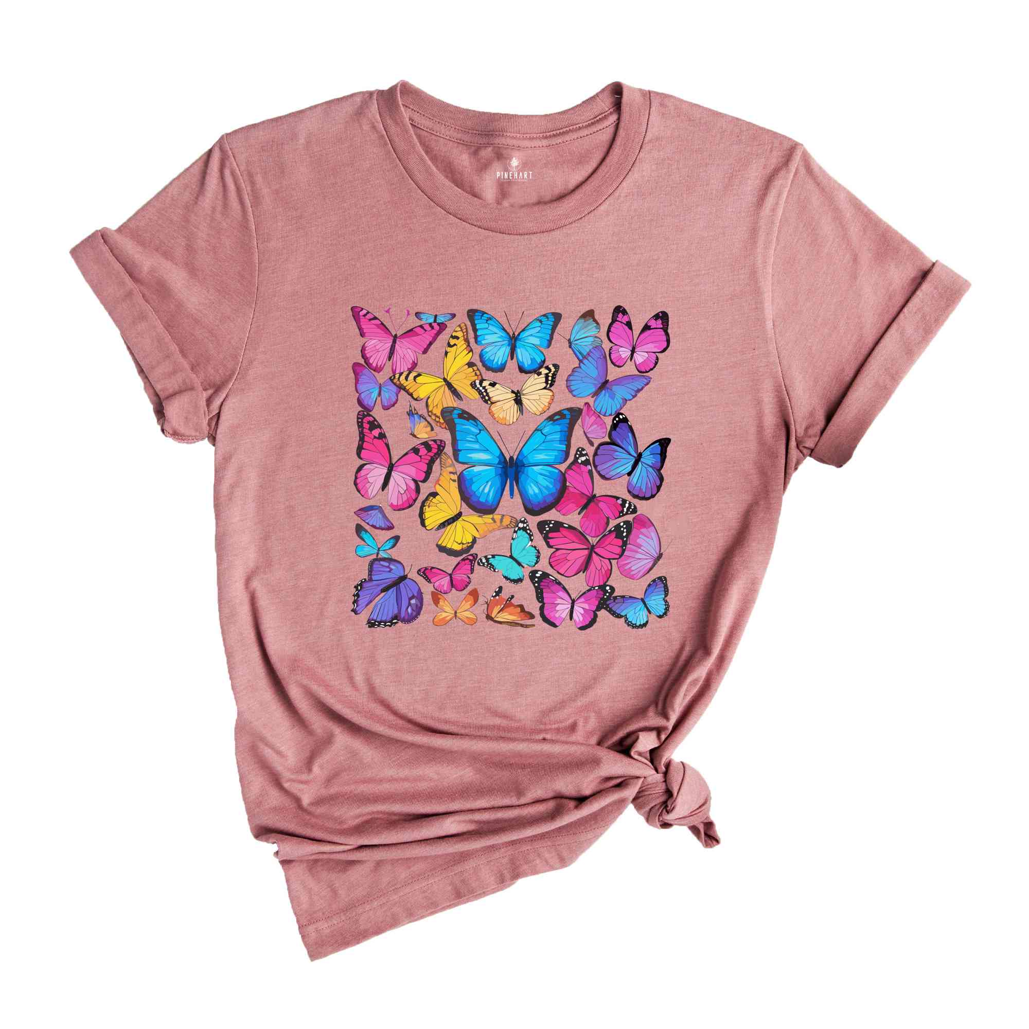 Rainbow Butterfly T-shirt, Cute Butterfly Gift, watercolor Butterflies Shirt, Cute Gift for Women, Summer Shirt, Cute Butterfly Shirt