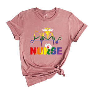 Nurse LGBTQ Gay Pride Rainbow T-shirt, Lgbt Nurse Gift, Gay Pride Tee, Lesbian Shirt, Gay Shirt, Transexual Shirt, Nurse Apparel