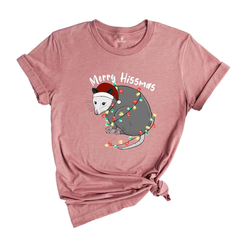 Merry Hissmas T-Shirt, Opossum Shirt, Cute Christmas Opossum T-Shirt, Christmas Gift, Funny Christmas Costume, Cute Animal Shirt