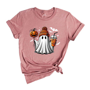 Ghost Coffee Halloween Shirt, Coffee Shirt, Pumpkin Shirt, Pumpkin Head, Boo Shirt, Spooky Season Shirt, Halloween Gift, Cute Halloween