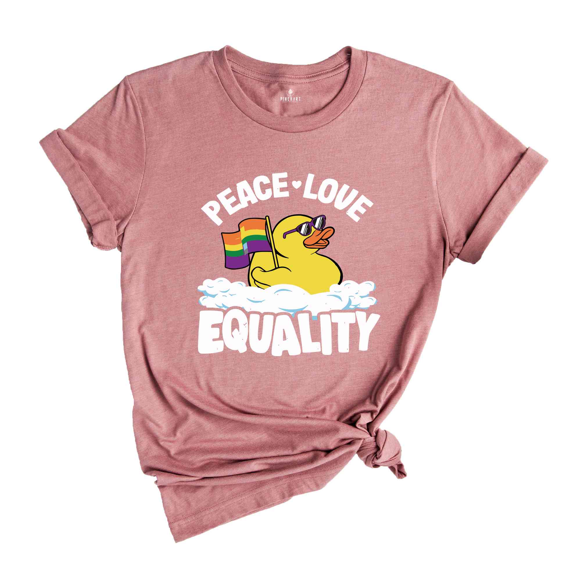 Peace Love Equality Duck Gay Pride Lgbt Shirt, Cute LGBT Shirt, LGBTQ Pride Shirt, Pride Ally Shirt, Pride Flag Shirt, Gay Shirt