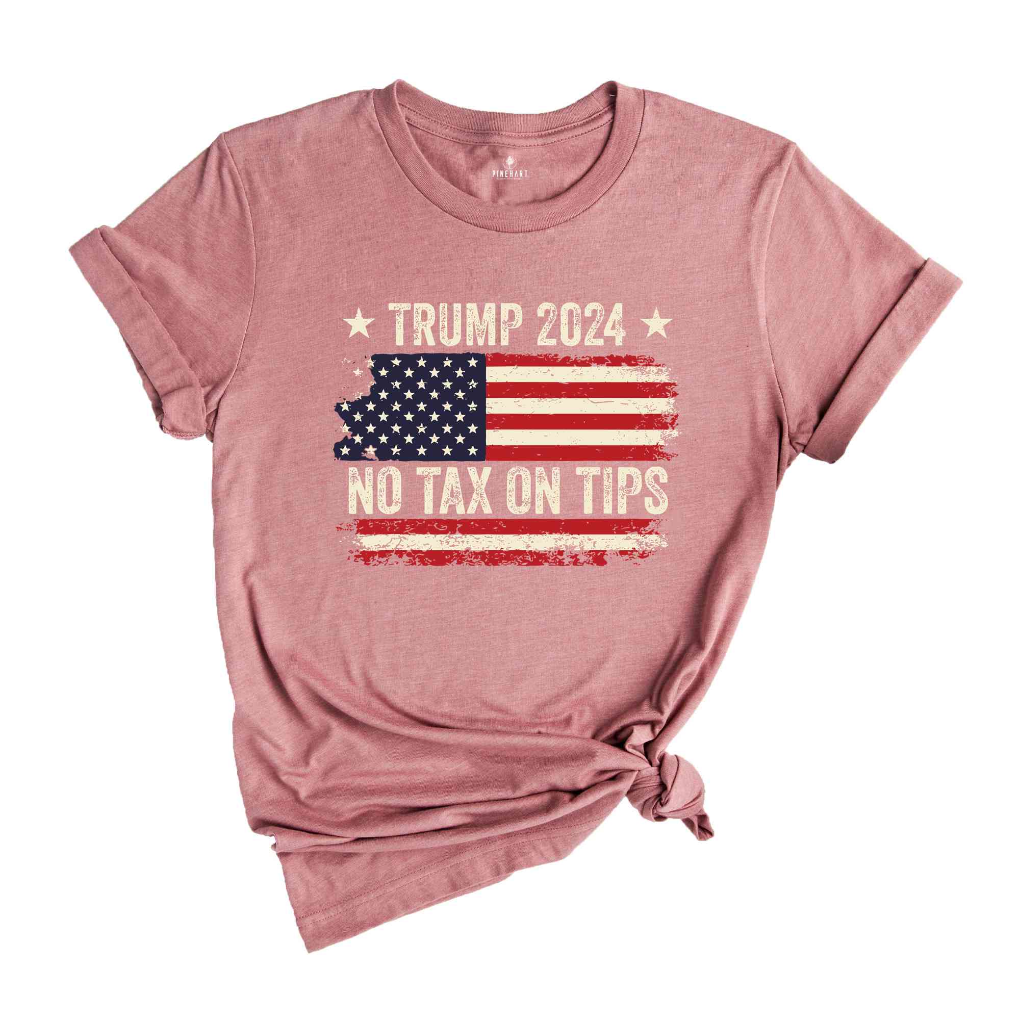 No Tax On Tips T-Shirt, Trump 2024 Shirt, Trump Election Shirt, Usa Elections Tee, Vote For Trump Shirt, Donald Trump Tee