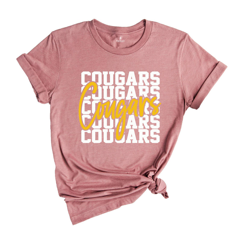 Team Mascot Cougars Team Shirt, Cougars Team Spirit Gift, Cougars Fan Shirt, Cougars School Shirt, Cougars School Spirit