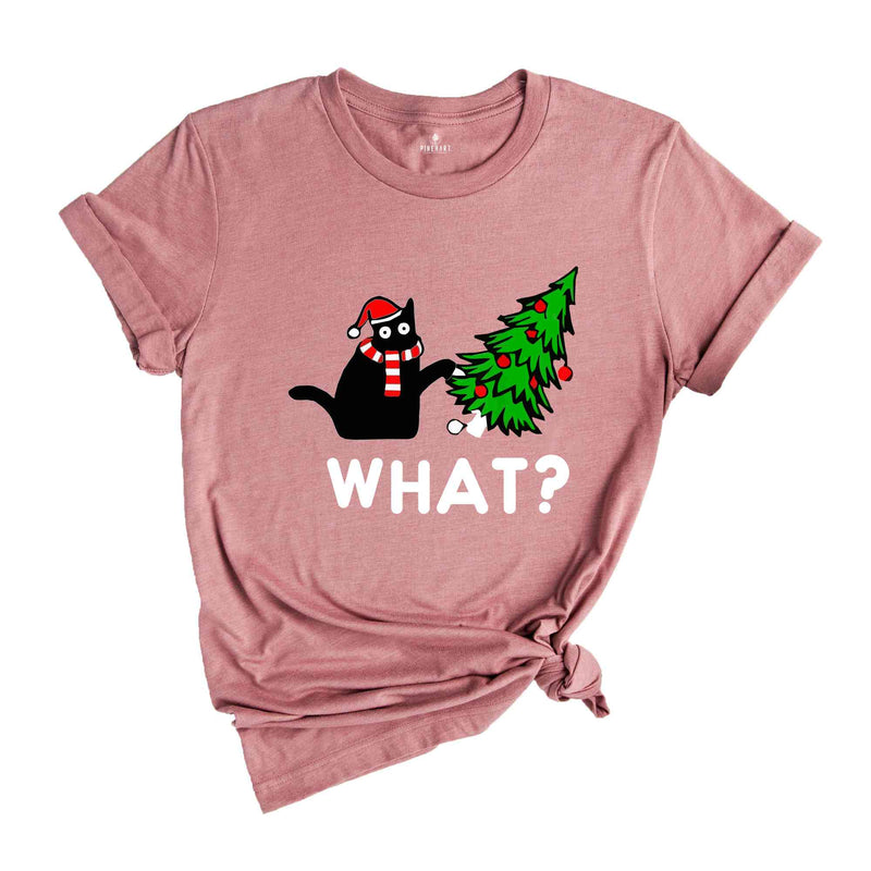 What Shirt, Funny Black Cat Shirt, Christmas Tree Cat What Shirt, Cat Lover Gift, Funny Cat Shirt, Cool Cat, Cat Shirt, What Shirt,