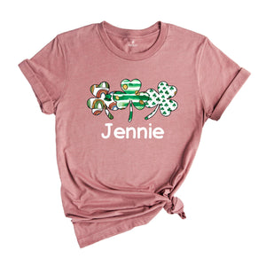 Custom Shamrock Name Shirt, Custom Name St Patrick's Day, Personalized Clover Shirt, Irish Shirt, Lucky Shirt, Shamrock Shirt, Custom Name