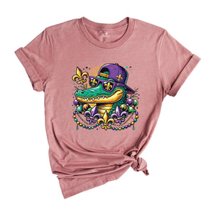 Mardi Gras Alligator Shirt, Mardi Gras Vibes Shirt, Mardi Gras Shirt, Fat Tuesday Shirt, Louisiana Shirt, Beads Shirt, Carnival Shirt