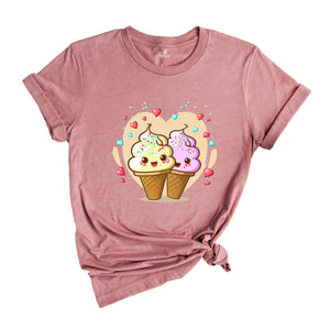 Valentines Day Ice Cream Shirt, Cute Couple T-shirt, Valentines Day Gift, Funny Ice Cream Tee, Cute Girlfriend Gift