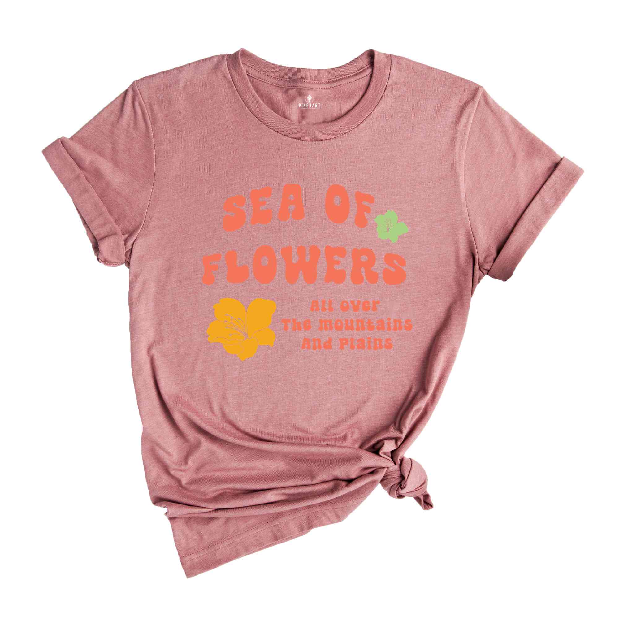 Sea of flowers shirt, Flowers Cute Girl, plant mom shirt, gift for plant moms, botanical tee, floral vibes tee