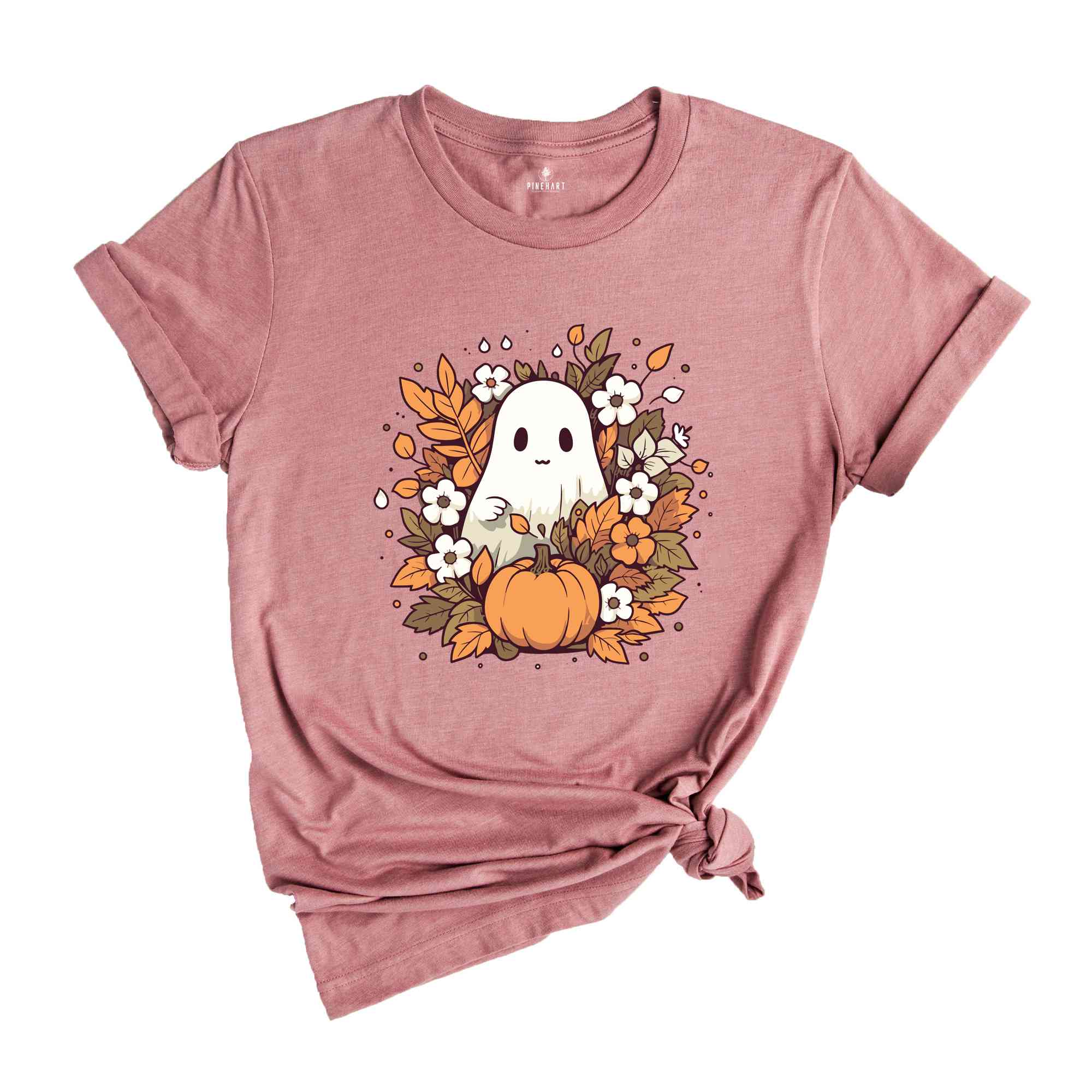 Retro Halloween Pumpkin Shirt, Vintage Floral Halloween Shirt, Retro Ghost Shirt, Vintage Ghost Shirt, Halloween Gifts