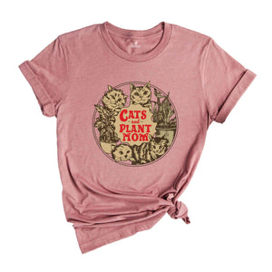 Vintage Cats And Plant Mom Shirt, Mom Cat Tee, Plant Mom Shirt, Vintage 90s Cat Poster, Cats and Plants Shirt, Plant lady, Plant lovers day Shirt, Retro 40th Birthday Tee