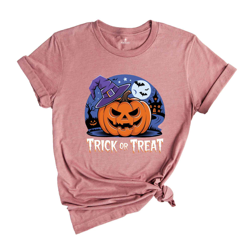 Trick or Treat Shirt Shirt, Halloween Town Shirt Gift, Funny Halloween Shirt, Pumpkin and Bats Shirt, Halloween Party Gift, Halloween Shirt