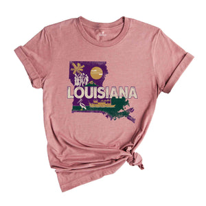 Retro State Of Louisiana Shirt, State Of Louisiana Shirt, State Shirt, Louisiana Shirt, Louisiana Lover Shirt, Family Trip Shirt, Travel Shi