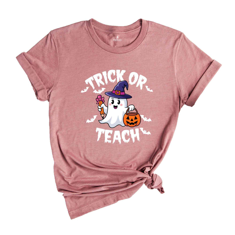 Trick or Teach Shirt, Teacher Halloween Shirt, Halloween Teacher Shirt, Spooky Teacher Shirt, Retro Ghost Teacher Shirt