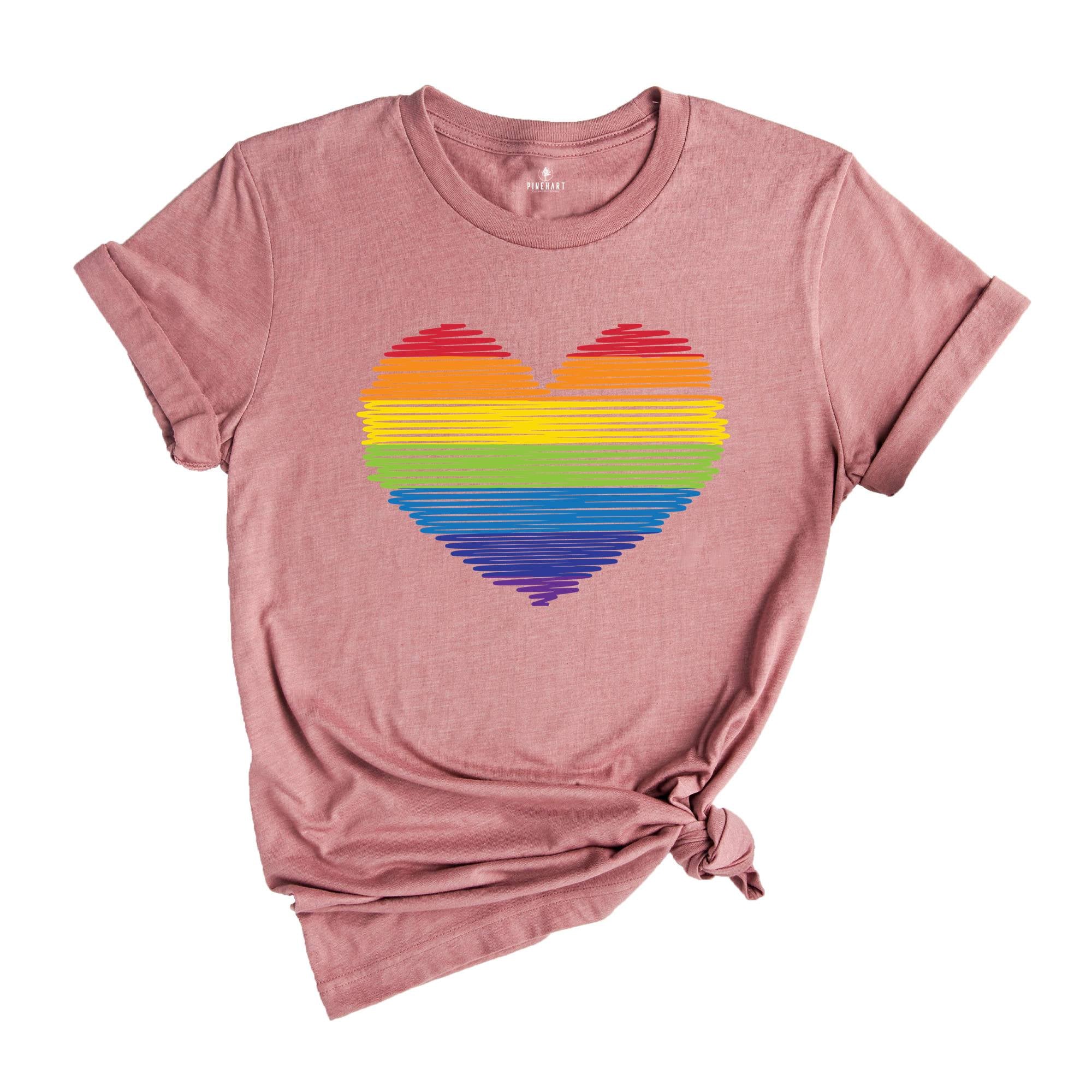 LGBT Love Shirt, Gay Shirt, Pride Shirt, Heart Shirt, Heart Gay Shirt, Gay Pride Shirt, LGBTQ Shirt, Pride Heart Shirt, Rainbow Shirt