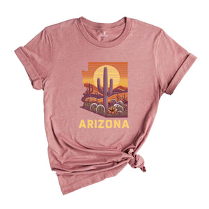 Vintage Arizona Saguaro Cactus Shirt, Prickly Pear Arizona Shirt, Arizona State Shirt, Arizona Sunset Shirt, Arizona Desert Shirt