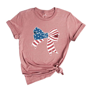 4th Of July Bow Shirt, 4th Of July Shirt, American Flag Bow, Bow Shirt, USA Shirt, America Shirt, Patriotic Gifts