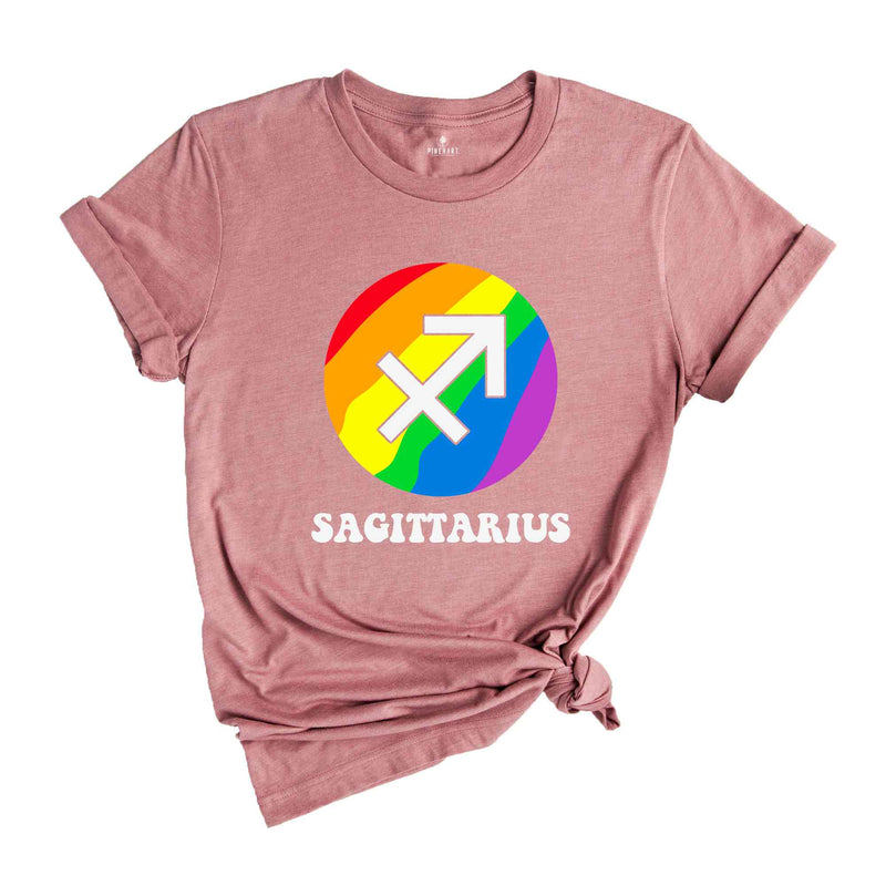 Sagittarius LGBT Shirt, Zodiac Sign Shirt, Sagittarius Birthday Shirt, LGBTQ Pride Shirt, Pride Month Shirt, Rainbow Shirt, Zodiac Tshirt