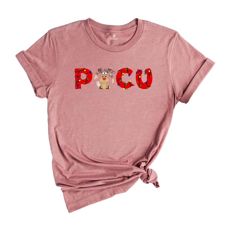 Picu Nurse Christmas Shirt, PICU Xmas Holiday T-Shirt, Pediatric Intensive Care Nurse Christmas Tee, Pediatric ICU Nurse Reindeer Shirt