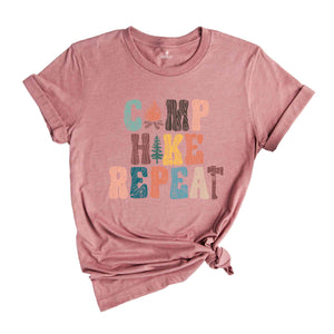 Camp Hike Repeat Shirt, Camping Shirt, Adventurer Shirt, Nature Lover Shirt, Happy Camper Shirt, Summer Camp Shirt, Traveler Shirt