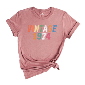 Vintage 1974 Shirt, 50th Birthday Shirt , Auntie Shirt, Mother's Day Shirt, Gift For Grandma, Trendy Birthday Shirt