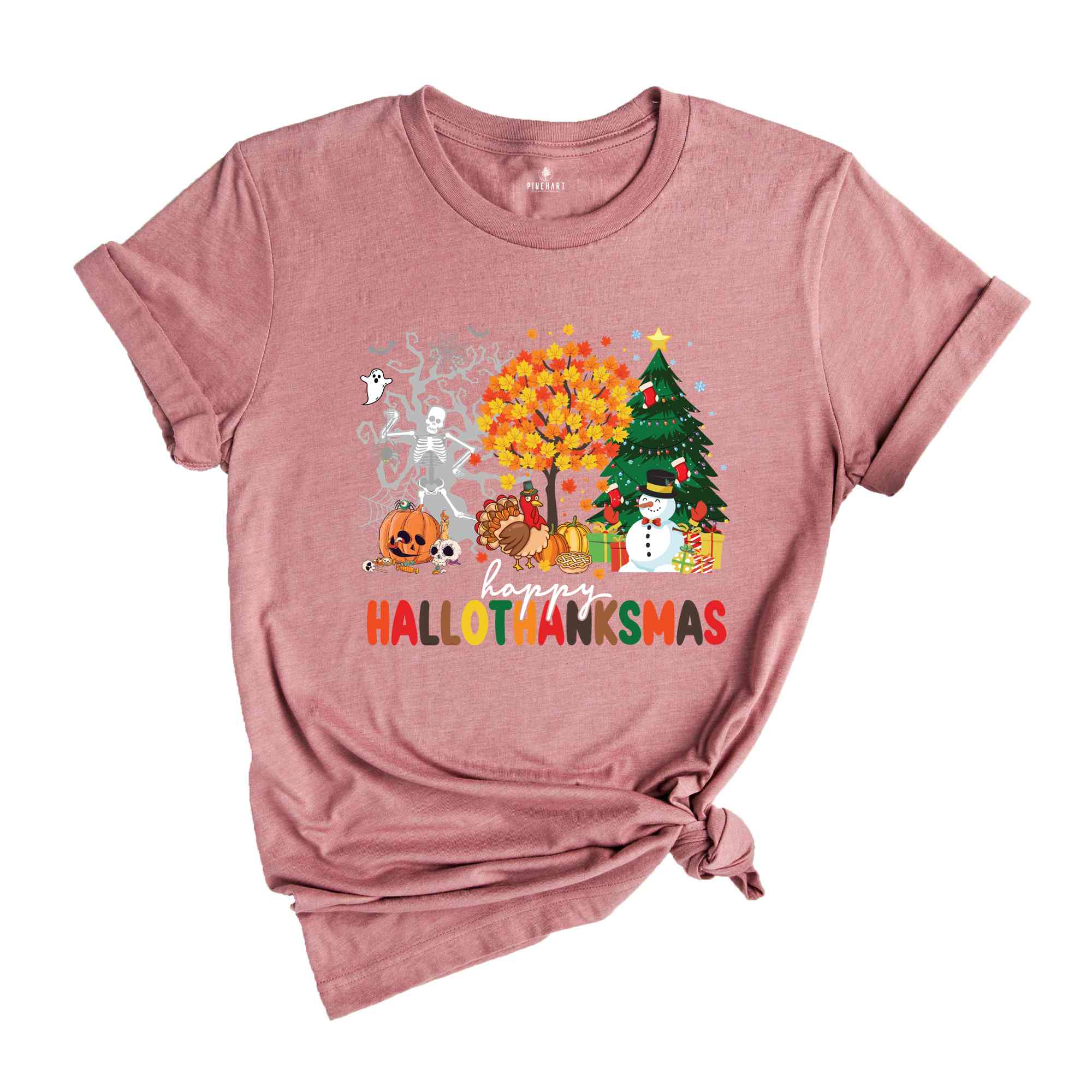 Happy Hallothanksmas Shirt, Happy Halloween Thanksgiving Christmas Shirt, Holiday Season Shirt, Funny Halloween Gift, Fall Shirt, Autumn Tee