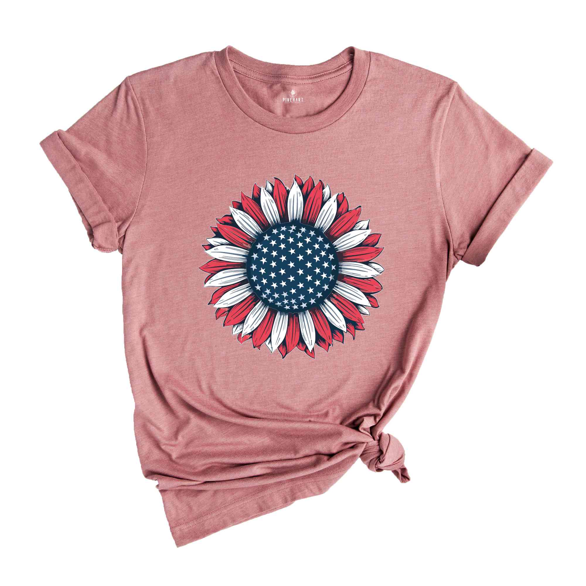 America Sunflower Shirt, USA Flag Flower Shirt, Gift For American, Freedom Shirt, Independence Shirt, Sunflower 4th Of July Shirt