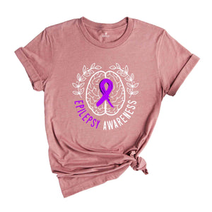 Epilepsy Awareness Crewneck Sweatshirt, Neurodiversity T-Shirt, Epilepsy Gift, Motivational Tee, Epilepsy Mom Shirt, Purple Ribbon Tee