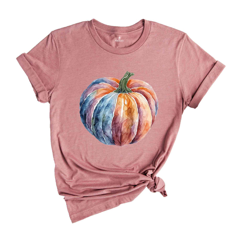 Watercolor Pumpkin T-shirt, Colorful Pumpkin Shirt, Halloween Shirt, Autumn Shirt, Cute Fall Shirt, Gifts For Halloween