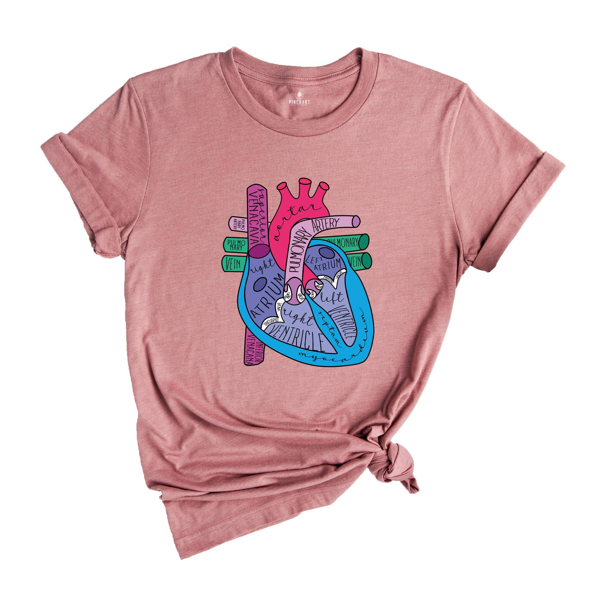 Cardiologist Anatomical Heart Shirt, Cardiac Nursing Gift, Nursing School Shirt, Medical School Student Shirt, Heart Anatomy Shirt