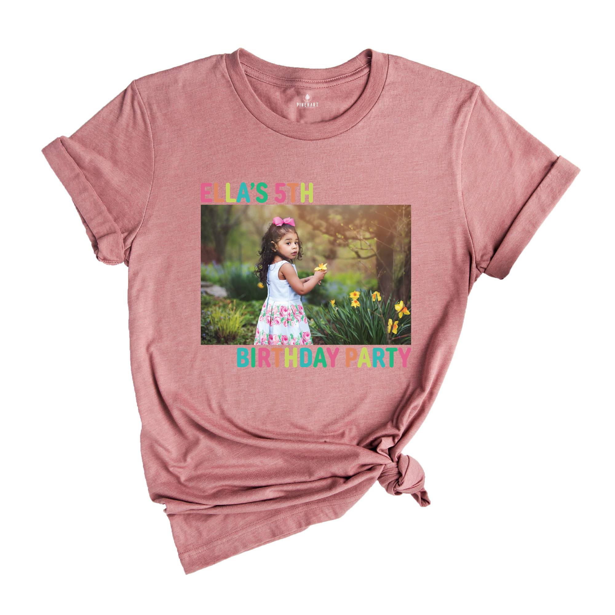 Custom Birthday Photo Shirt, Personalized Birthday Picture Shirt, Custom Text Shirt, Bday Party Shirt, Photo Matching Shirt, Custom Shirt