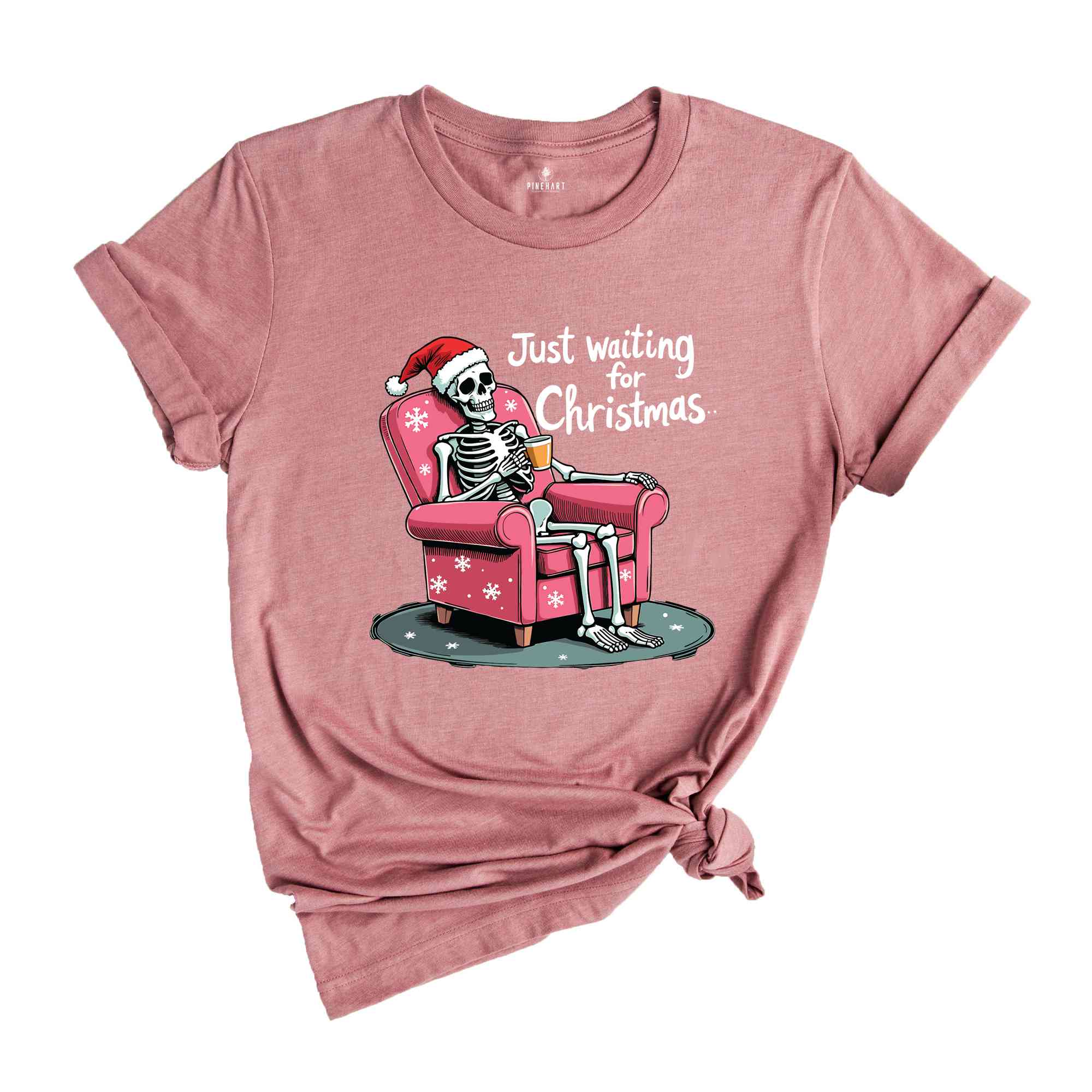 Just Waiting For Christmas Shirt, Christmas Skeleton Shirt, Christmas Lover Shirt, Christmas Gift, Funny Christmas Shirt, Winter Shirt