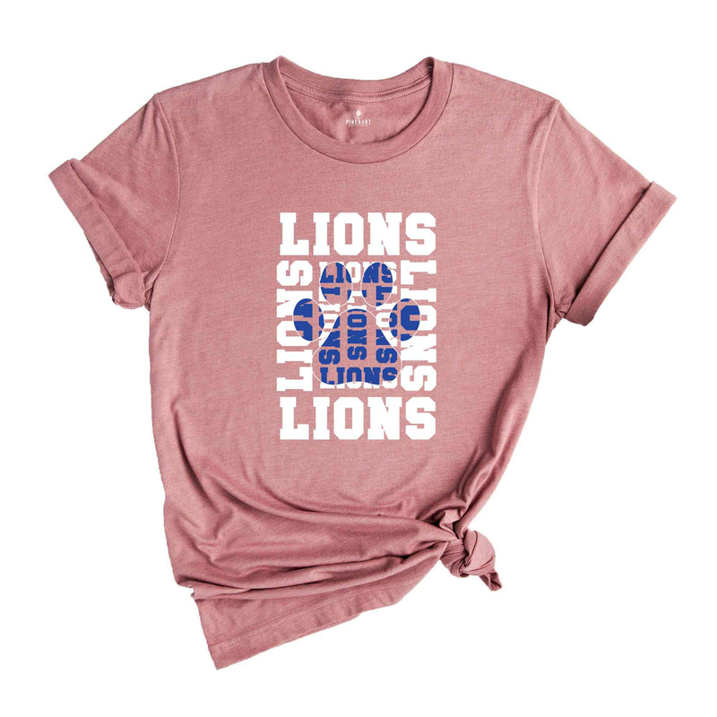 Stacked Lions Paw, Lions Mascot Shirt, Lions Lover Shirt, Lions Cheer Tee, School Spirit Shirt, Lions School Team Shirt,