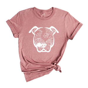 Floral Pitbull Shirt, Pitbull Mom Tee, Pitbull Mama Gift, Cute Pitbull Tee, Dog Mom Gift, Dog Shirt, Dog Lover Gift