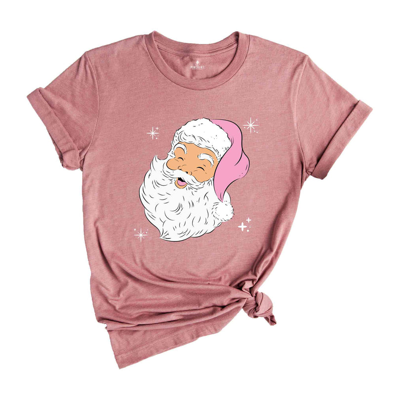 Retro Pink Christmas Santa Shirt, Pink Santa Hat Shirt, Retro Christmas Santa, Pink Christmas, Vintage Santa Shirt