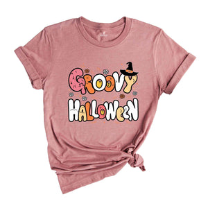 Groovy Halloween Shirt, Retro Halloween Shirt, Spooky Season Shirt, Cute Ghost Shirt, Fall Rainbow Shirt, Autumn Shirt, Halloween Shirt