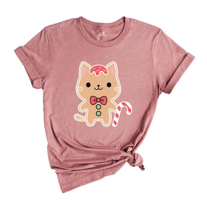 Gingerbread Cat Shirt, Meowy Christmas, Christmas Shirt, Christmas Gift, Funny Christmas Tee, Christmas Party Tee