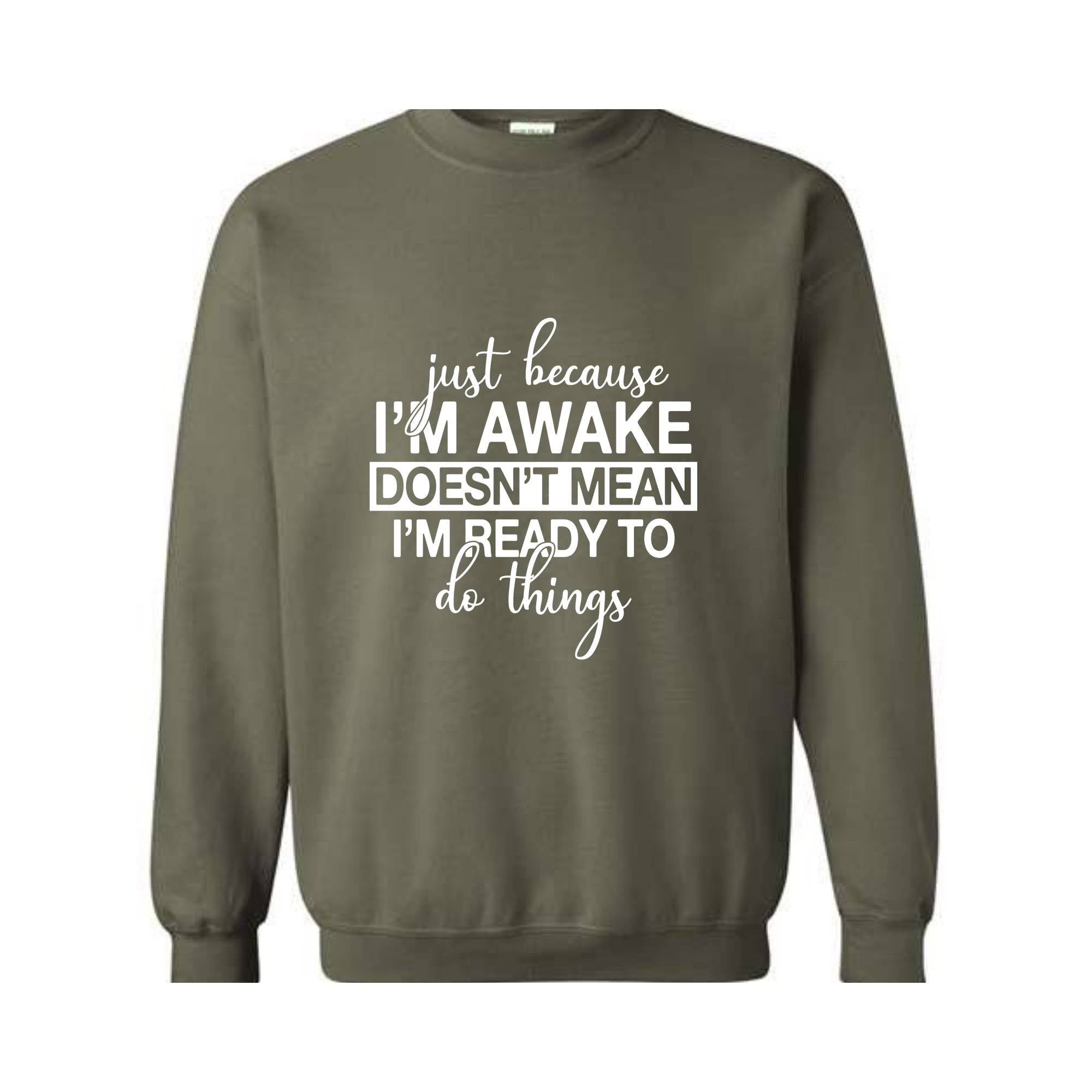 Just Beacuse I'm Awake Doesn't Mean I'm Ready Sweatshirt, Just Because I'm Awake Hoodie, Sassy Hoodie, Just Because Sweatshirt