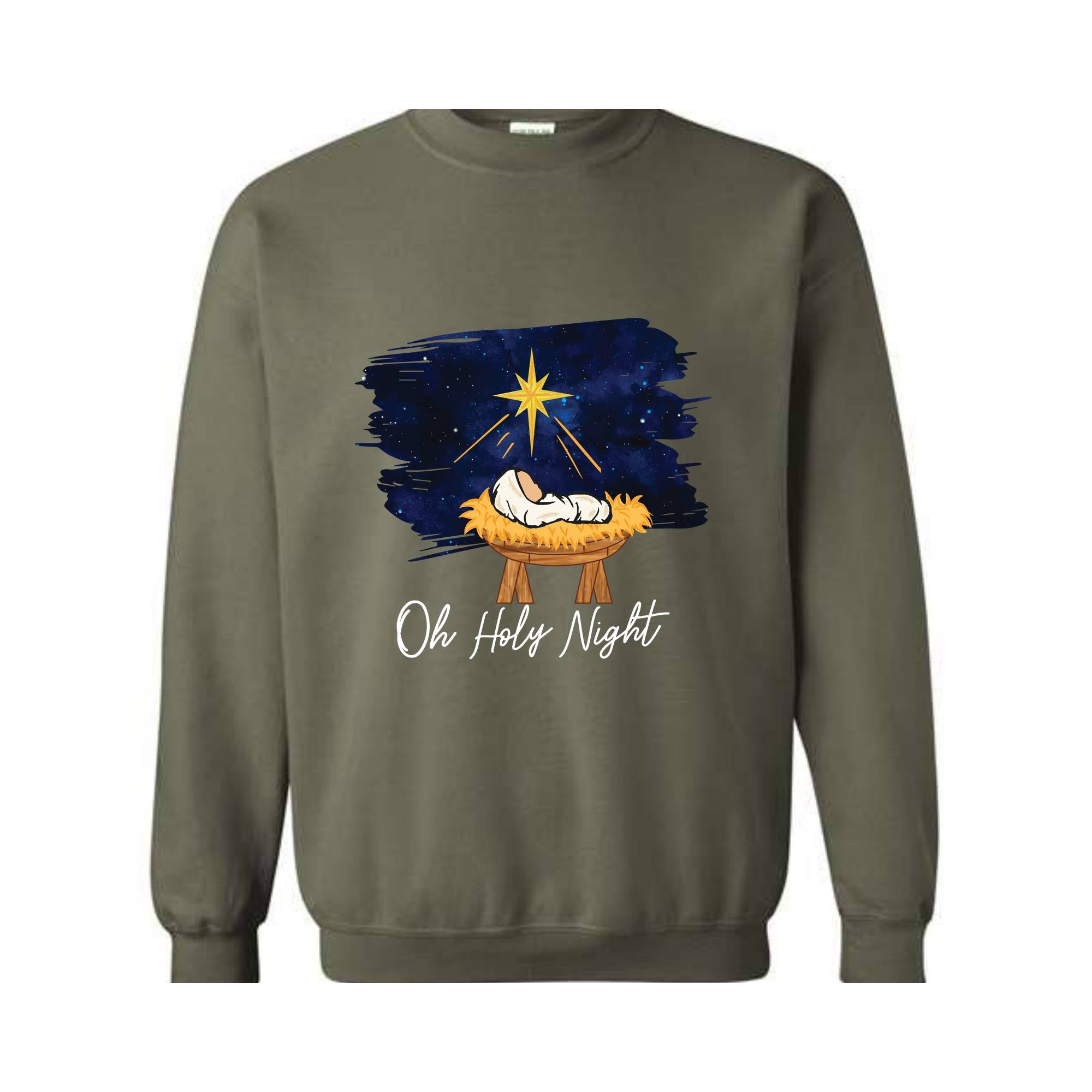 Oh Holy Night Sweatshirt, Christmas Nativity, Christmas Jesus Sweatshirt, Religious Sweatshirt, Christian Christmas Sweatshirt