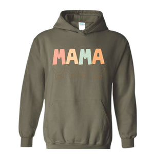 Custom Mama Easter Hoodie , Mama Hoodie With Kids Names, Happy Easter Hoodie , Personalized Easter Day Hoodie