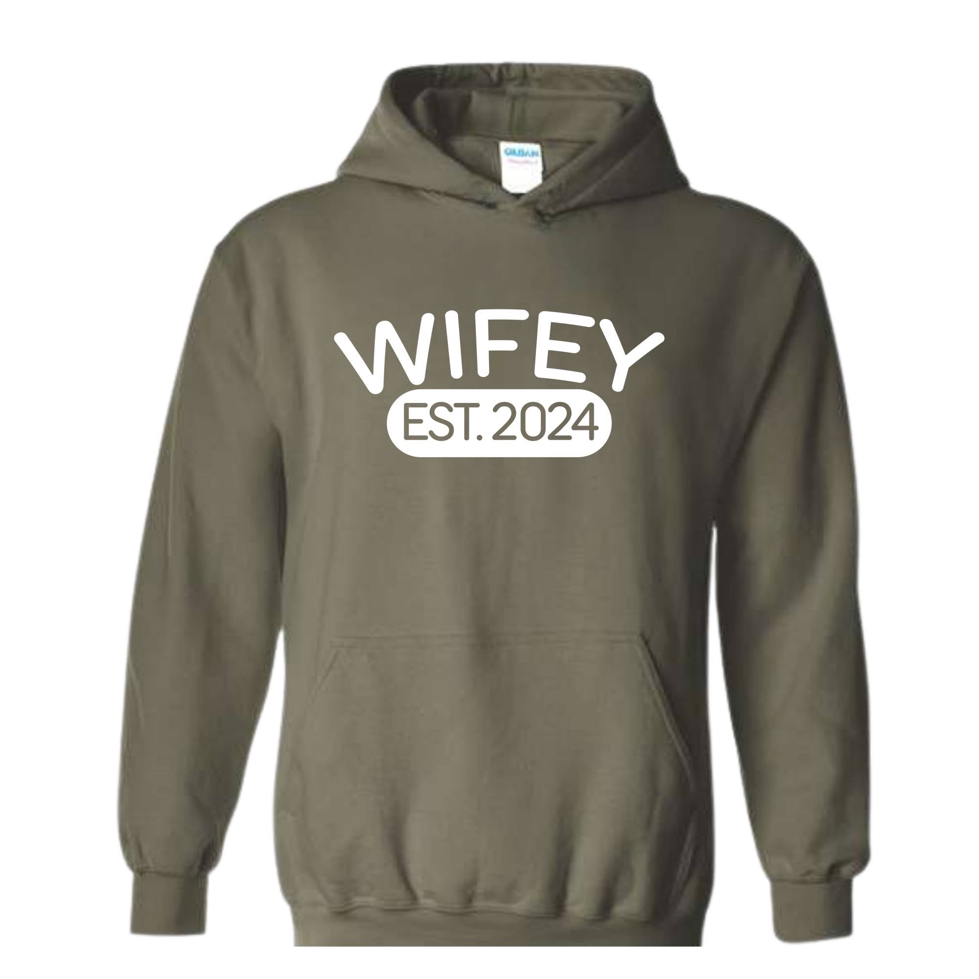 Wifey Hoodie , Wedding Gift Hoodie , Gift for Bride, New Wife Hoodie , Bridal Shower Hoodie , Newlywed Honeymoon Hoodie