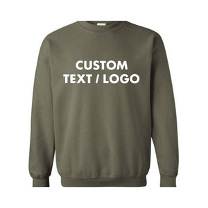 Custom Text And Logo Sweatshirt, Personalized Logo Sweatshirt, Custom Sweatshirt Gifts, Matching Family Sweatshirts