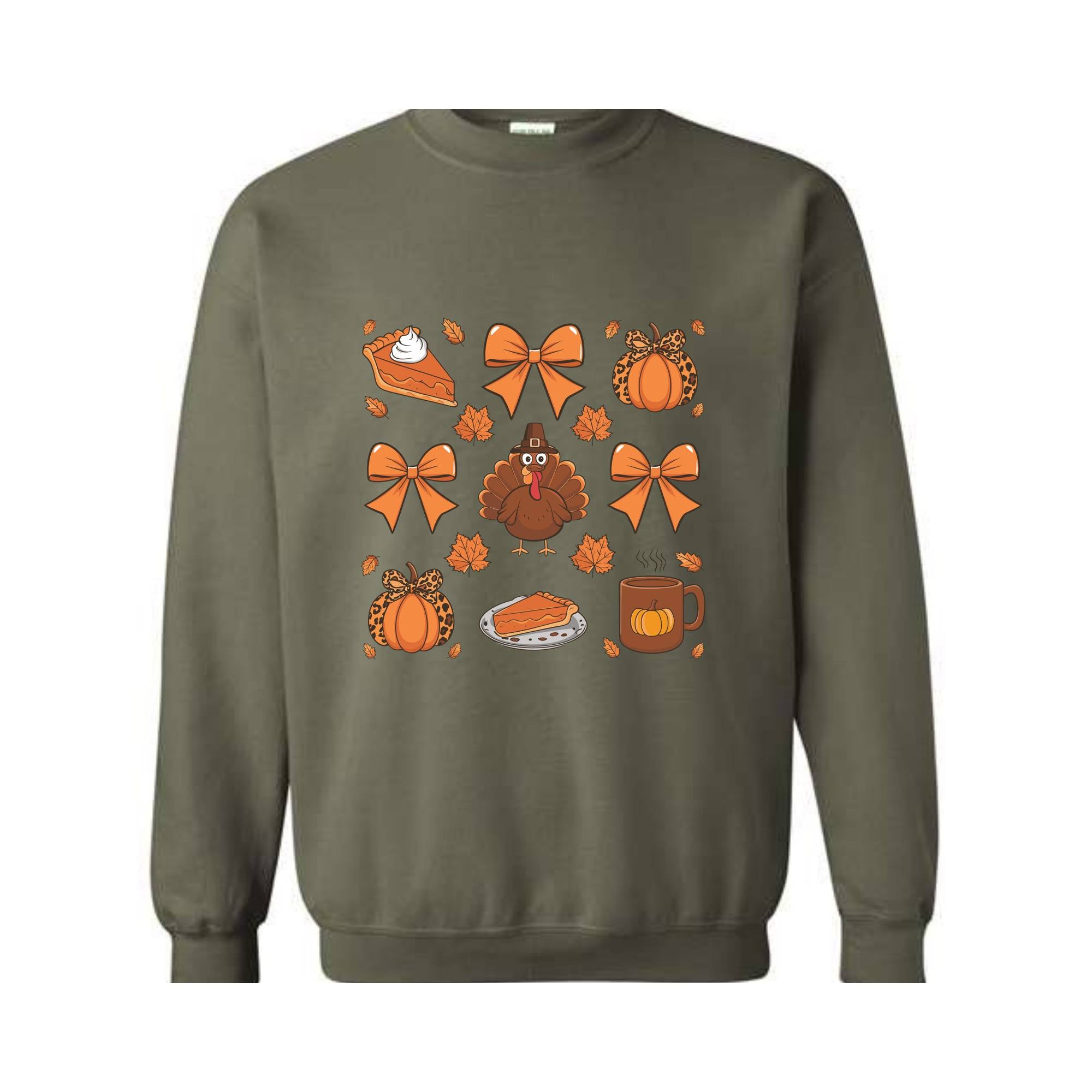 Thanksgiving Coquette Bow Shirt, Turkey Coquette Sweater, Cute Autumn Shirt, Fall Graphic Sweat, Thanksgiving Tee, Pumpkin Coquette Shirt