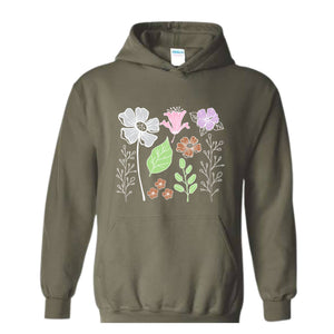 Boho Flower Sweatshirt Flowers Lovers Sweater Women Floral Minimalist Sweater Flower Print Sweatshirt Woman Gift Flower Sweatshirt