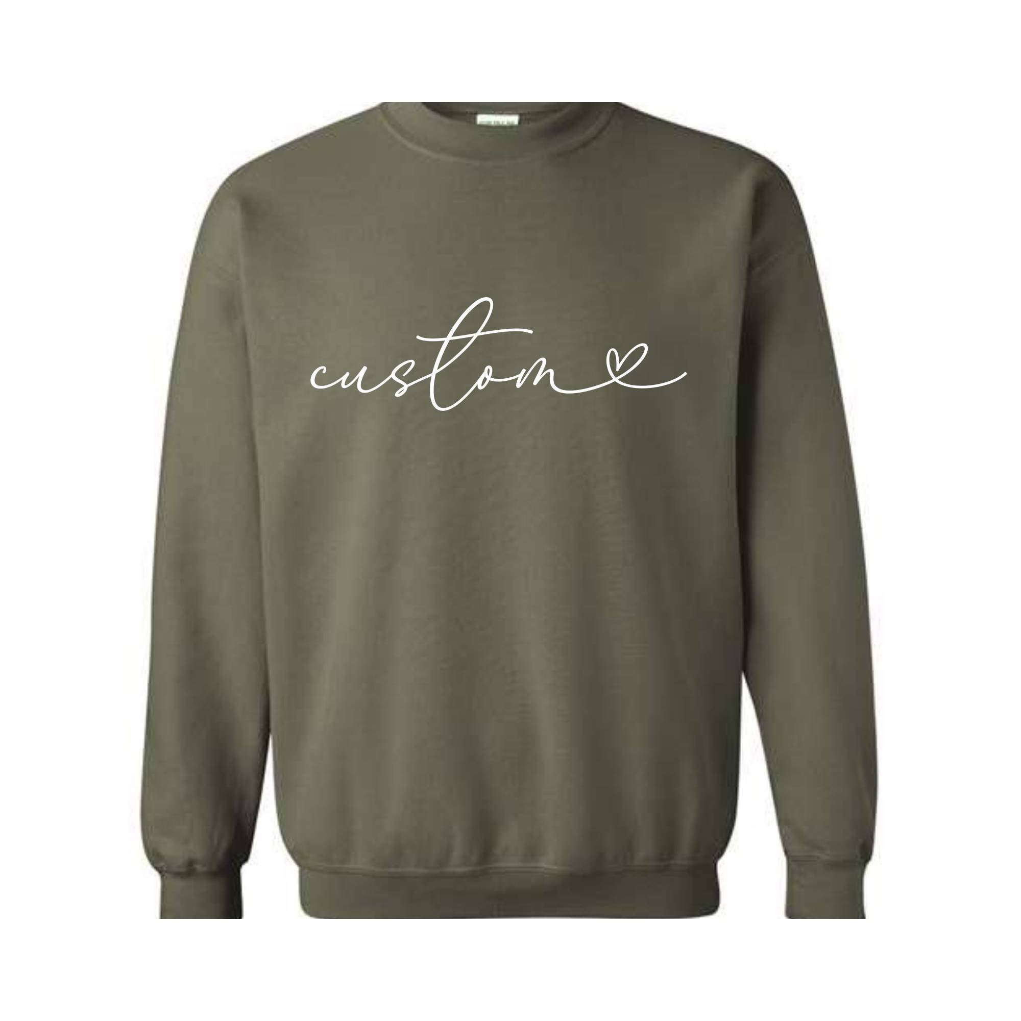 Custom Sweatshirt, Personalized Cursive Text Sweat, Floral Sleeve Sweatshirt, Personalized Gifts