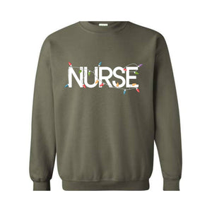 Christmas Nurse Sweatshirt, Christmas Nursing Hoodie, Nurse Life Hoodie, School Nurse Hoodie, Christmas Light Hoodie, Nurse Crew Tee