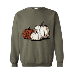 Leopard Pumpkin Sweatshirt, Thanksgiving, Halloween Shirt, Fall sweatshirt, Autumn, Thanksgiving Gifts