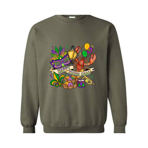 Mardi Gras Theme Sweatshirt, Festival Ready Hoodie, Colorful Carnival Sweater, Party Wear, Mardi Gift